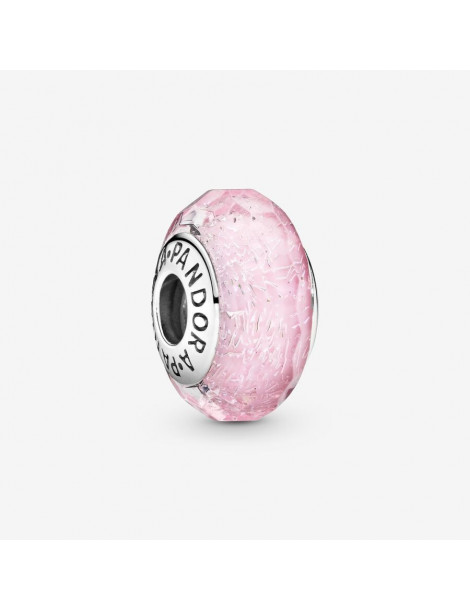 PANDORA Charm Verre de Murano Rose Facetté