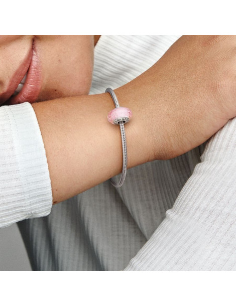 PANDORA Charm Verre de Murano Rose Facetté