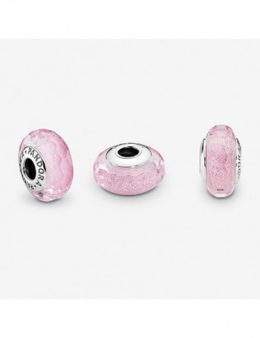 PANDORA Charm Verre de Murano Rose Facetté