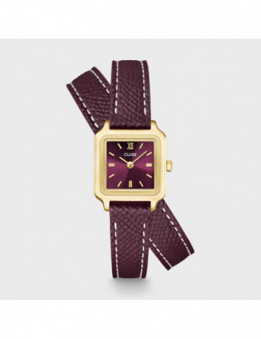 CLUSE Montre Gracieuse Mini Double Leather Wine Gold