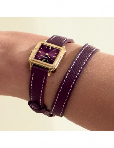 CLUSE Montre Gracieuse Mini Double Leather Wine Gold