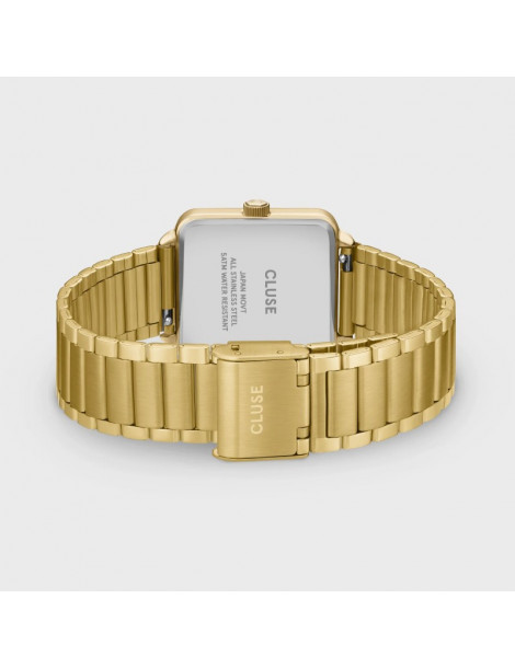 CLUSE Montre Tétragone Steel Wine Stones Gold