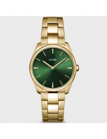 CLUSE Montre Féroce Petite Steel Green Gold