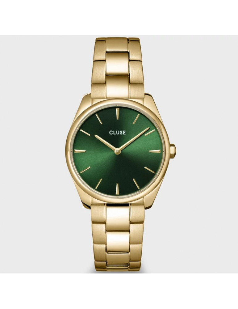 CLUSE Montre Féroce Petite Steel Green Gold