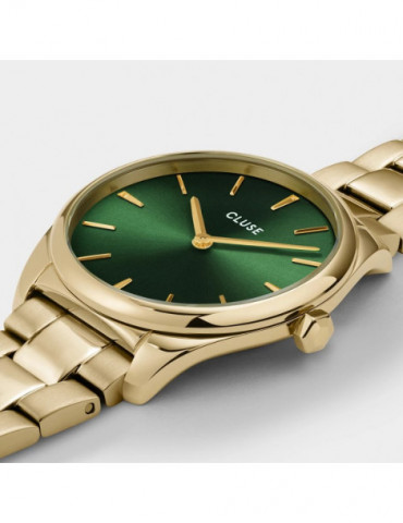 CLUSE Montre Féroce Petite Steel Green Gold