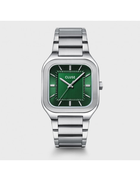 CLUSE Montre Quartaut Steel Green Silver