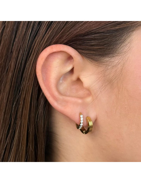 CLUSE Créoles Essentielle Zirconia Mini Hoop Gold
