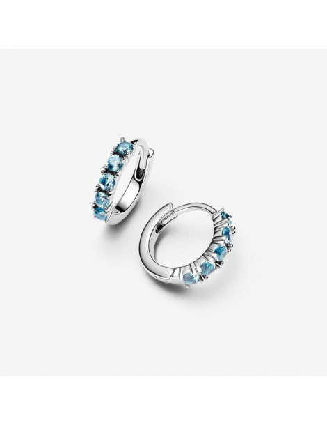 PANDORA Créoles Huggie Bleu Clair