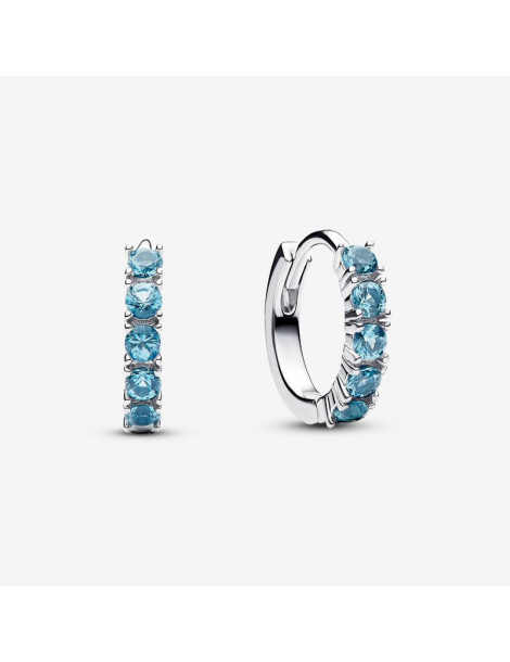 PANDORA Créoles Huggie Bleu Clair