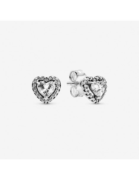 PANDORA Clous d'Oreilles Cœurs Surélevés