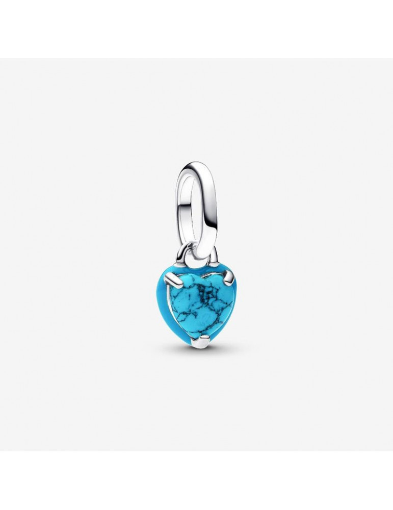 PANDORA Mini Dangle Cœur Turquoise