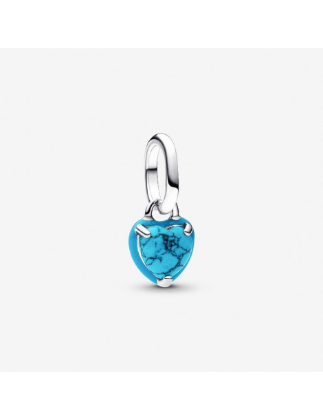 PANDORA Mini Dangle Cœur Turquoise