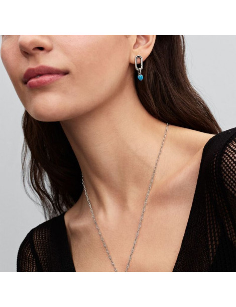 PANDORA Mini Dangle Cœur Turquoise