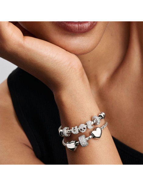 PANDORA Mini Charm Tête de Mort Texturée