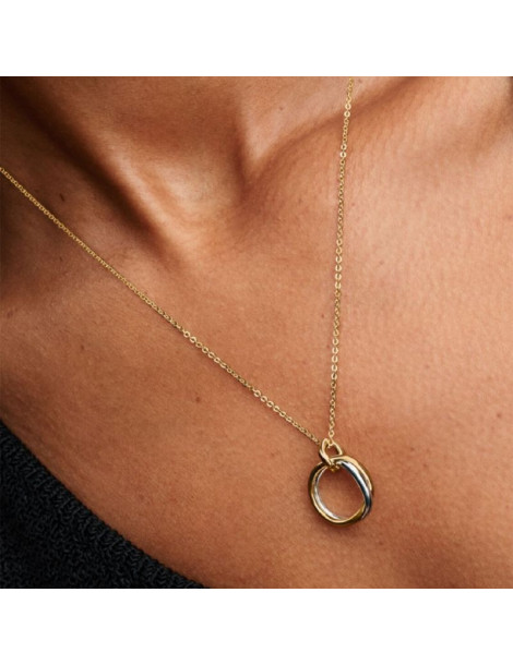 PANDORA Pendentif Bicolore de Forme Organique