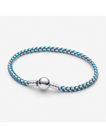 PANDORA Bracelet Maille Serpent Cordon Bleu