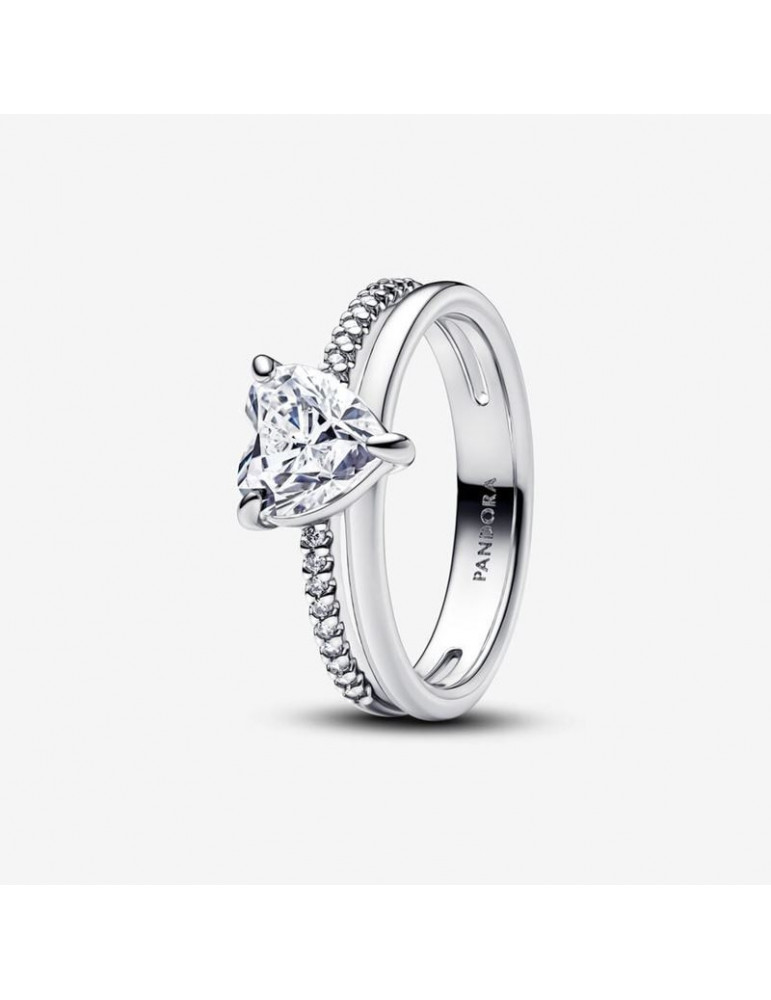 PANDORA Bague Cœur Anneau Double PANDORA Bague Cœur Anneau Double