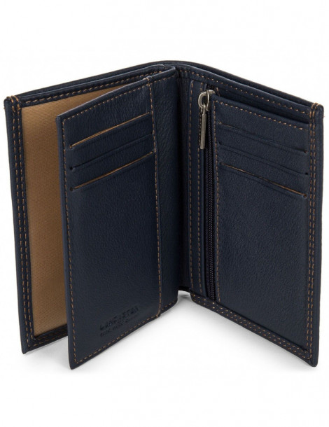 LANCASTER Portefeuille Soft Vintage - Bleu & Camel