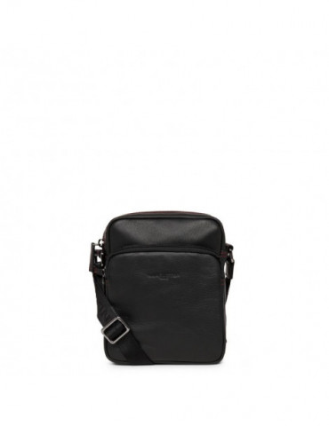LANCASTER Sacoche Soft Vintage - Noir & Rouge