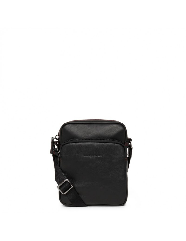 LANCASTER Sacoche Soft Vintage - Noir & Rouge LANCASTER Sacoche Soft Vintage - Noir & Rouge