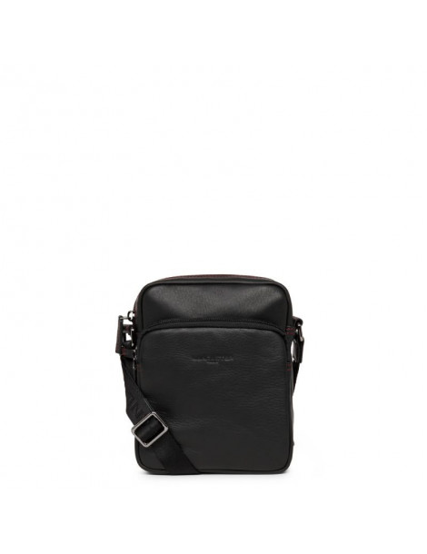LANCASTER Sacoche Soft Vintage - Noir & Rouge