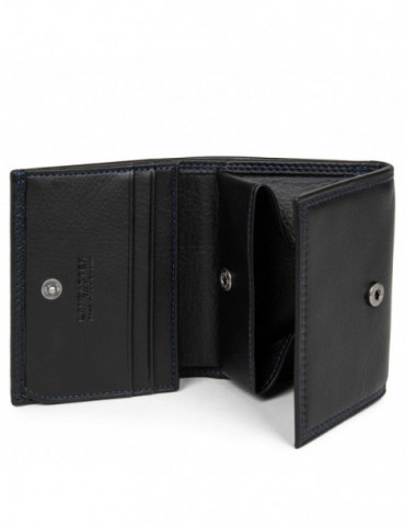 LANCASTER Porte-monnaie Soft Vintage - Noir & Bleu