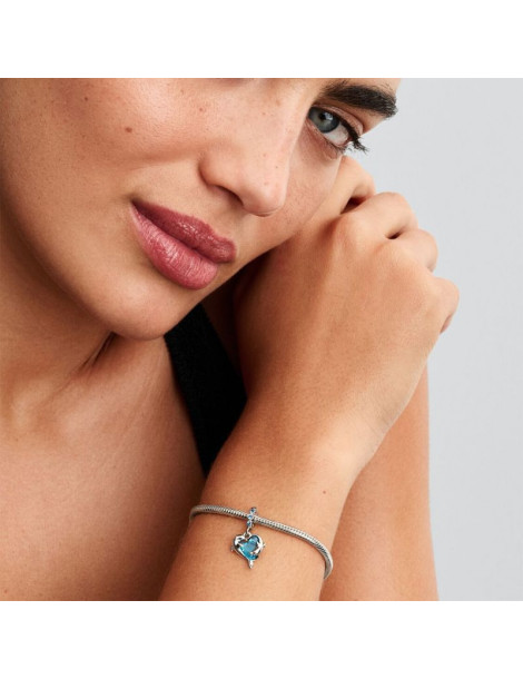 PANDORA Charm Pendant Dauphins Verre de Murano Bleu