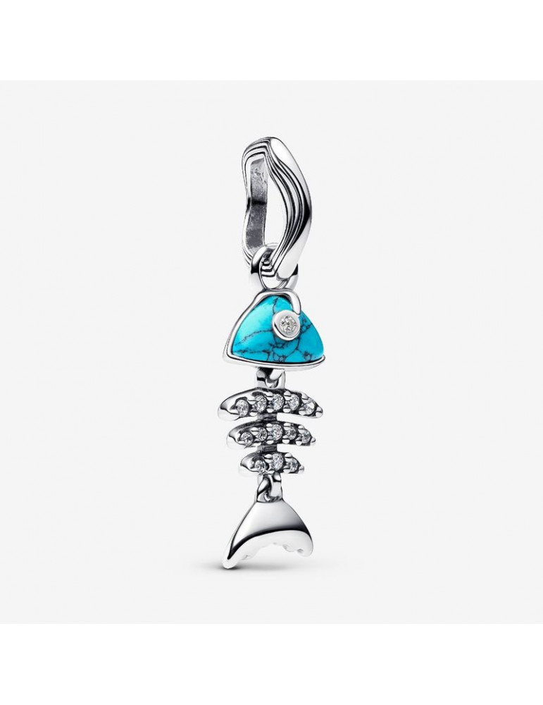 PANDORA Charm Pendant Arête de Poisson Turquoise