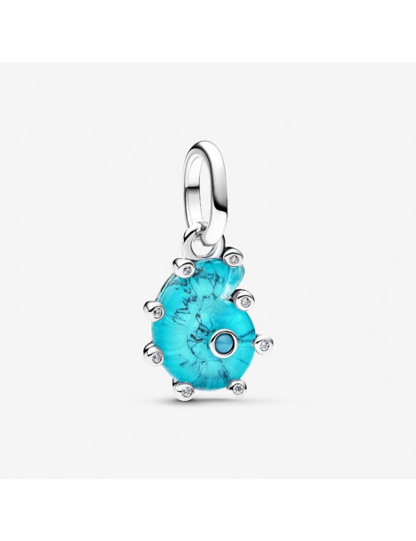 PANDORA Charm Pendant Escargot de Mer Verre de Murano Bleu
