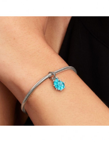 PANDORA Charm Pendant Escargot de Mer Verre de Murano Bleu