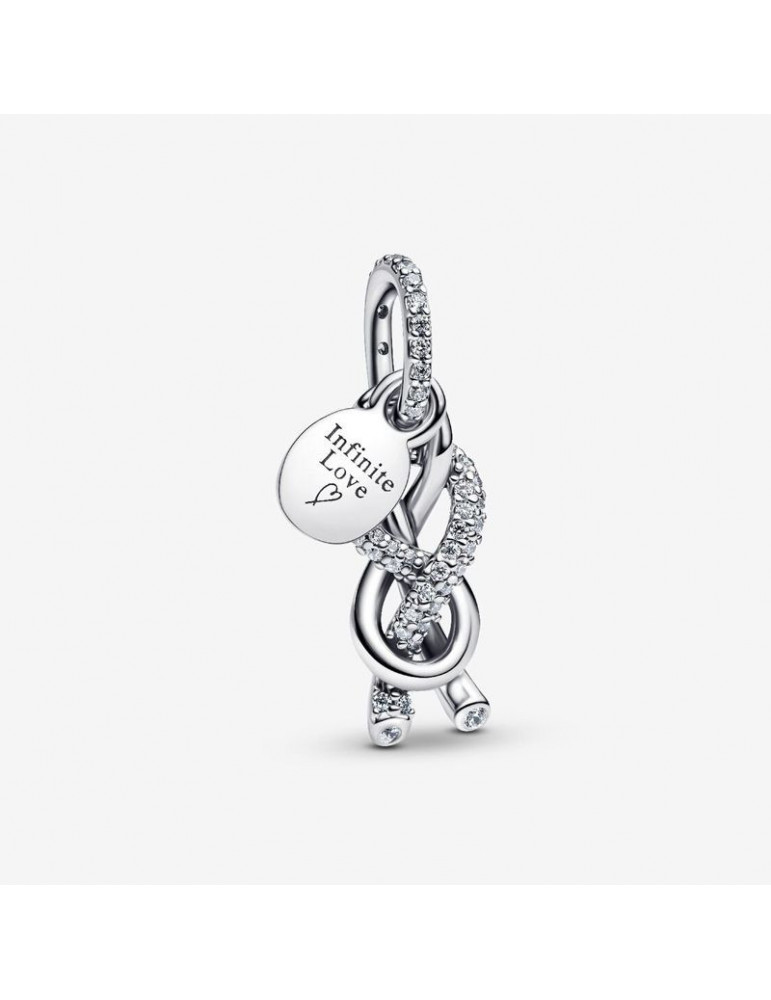 PANDORA Charm Pendant Nœud de l'Infini Pavé