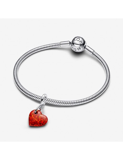 PANDORA Charm Pendant Cœur Rouge Opalescent