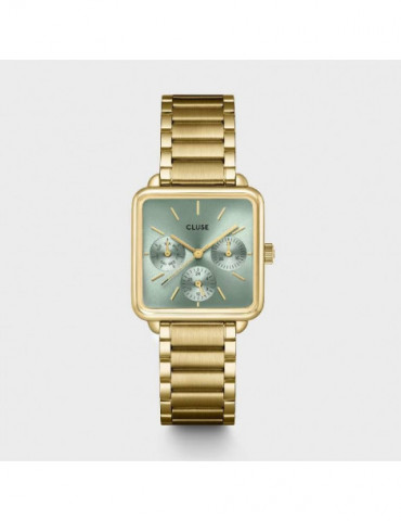 CLUSE Montre Tétragone Multifunction Sage Green Gold