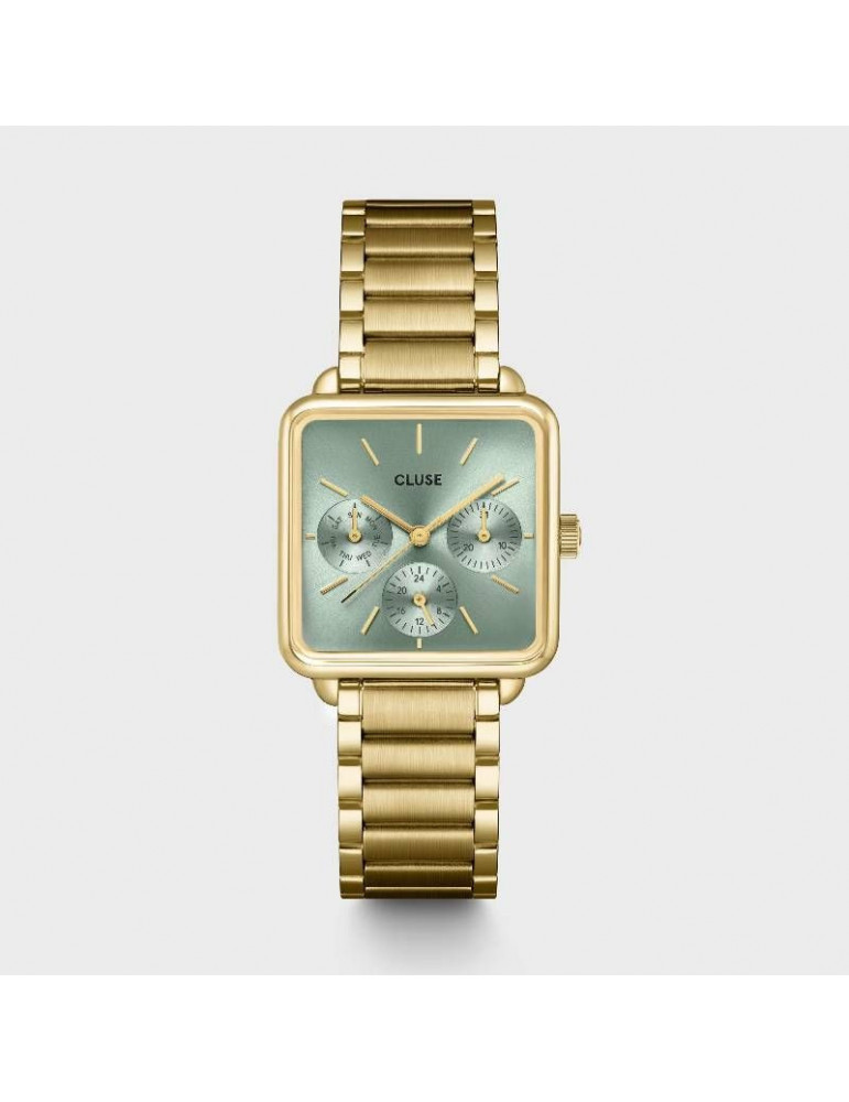 CLUSE Montre Tétragone Multifunction Sage Green Gold CLUSE Montre Tétragone Multifunction Sage Green Gold