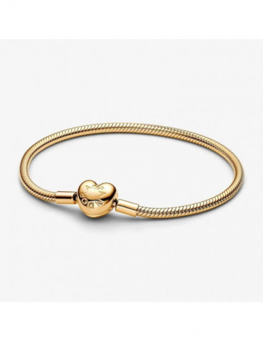 PANDORA Bracelet Maille Serpent Fermoir Cœur Moments