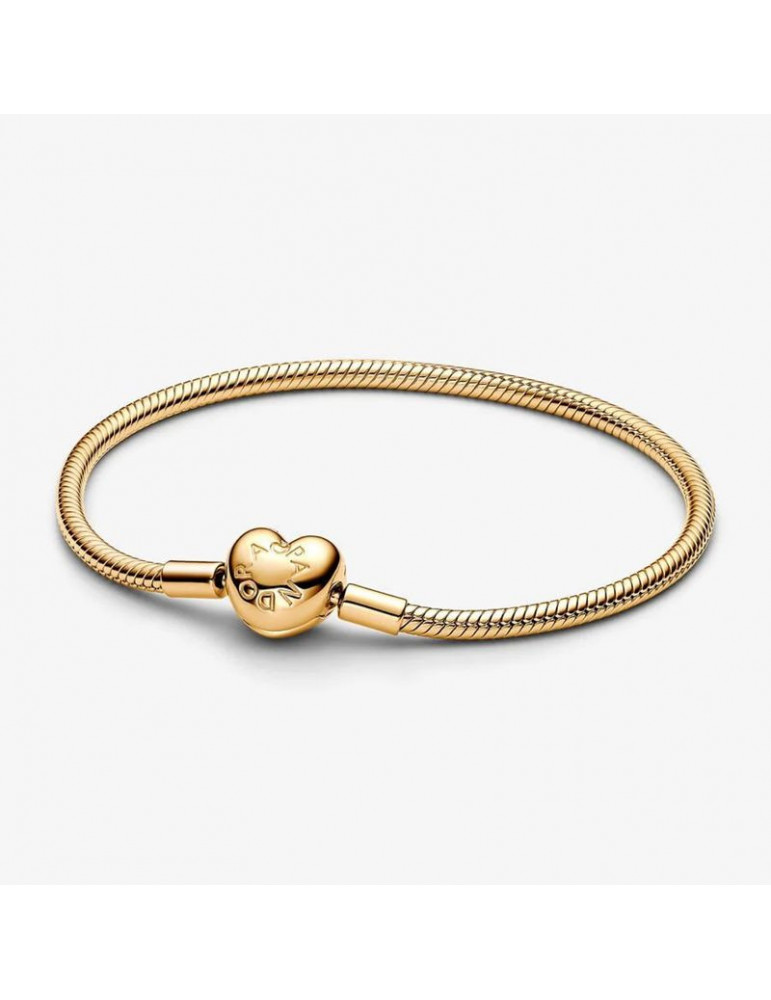 PANDORA Bracelet Maille Serpent Fermoir Cœur Moments