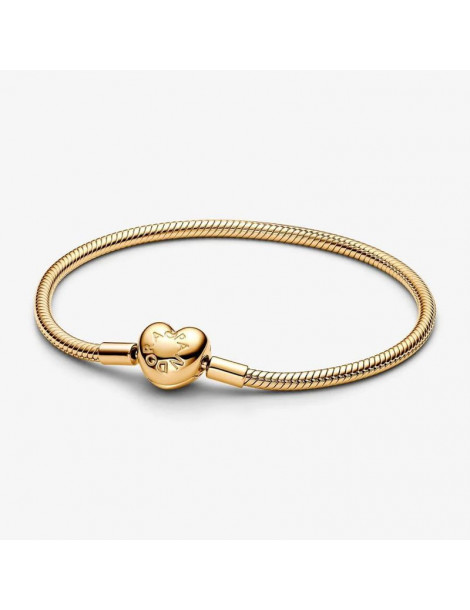 PANDORA Bracelet Maille Serpent Fermoir Cœur Moments