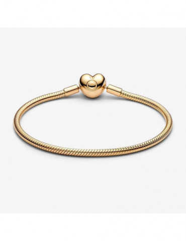 PANDORA Bracelet Maille Serpent Fermoir Cœur Moments