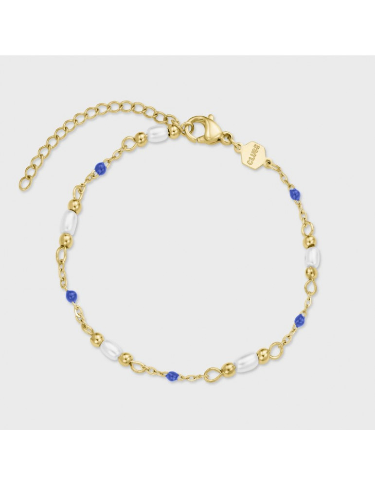 CLUSE Bracelet Élevé Pearl & Blue Epoxy Gold