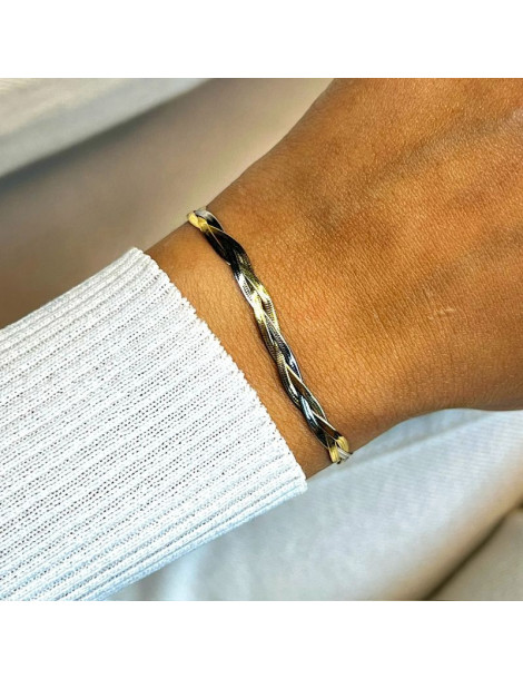 CLUSE Bracelet Eleve Braided Snake Two-Tone