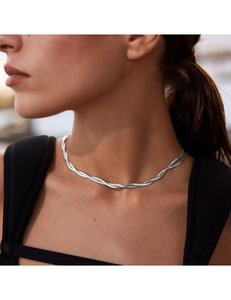 CLUSE Collier Élevé Twisted Snake Silver