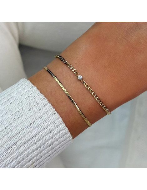 CLUSE Bracelet Set Élevé Zirconia & Flat Snake Gold CLUSE Bracelet Set Élevé Zirconia & Flat Snake Gold