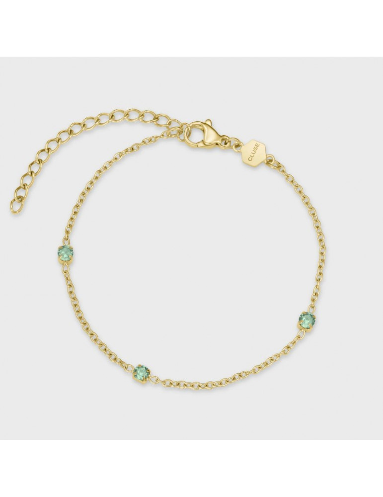 CLUSE Bracelet Élevé Zirconia Sage Green Gold