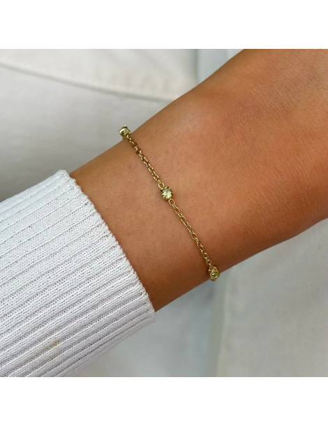 CLUSE Bracelet Élevé Zirconia Sage Green Gold