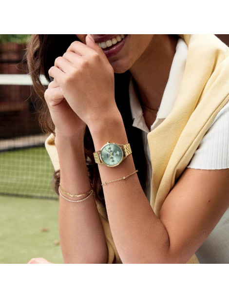 CLUSE Bracelet Élevé Zirconia Sage Green Gold