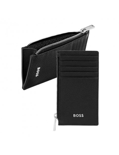 HUGO BOSS Porte-Cartes Zip Classic Grained Black