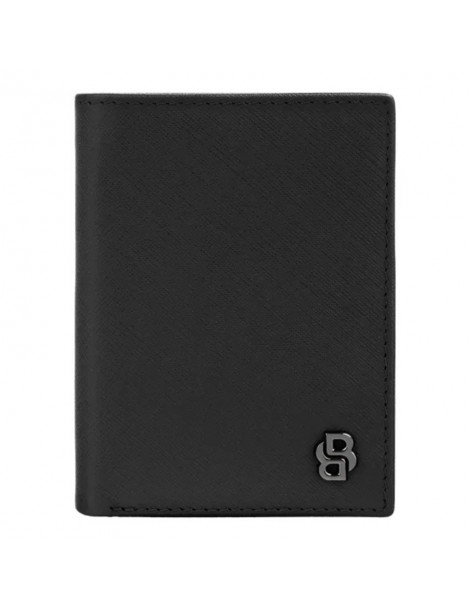 HUGO BOSS Porte-cartes Double Double B Saffiano Black