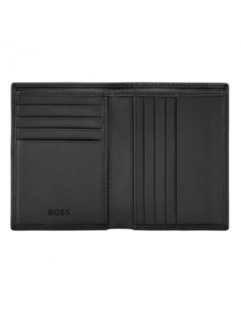 HUGO BOSS Porte-cartes Double Double B Saffiano Black