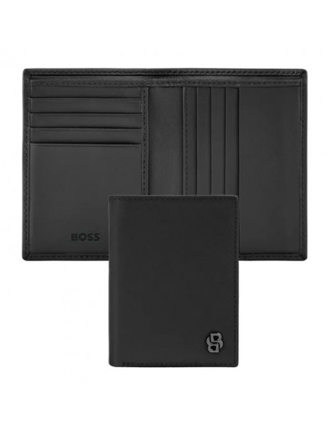 HUGO BOSS Porte-cartes Double Double B Saffiano Black