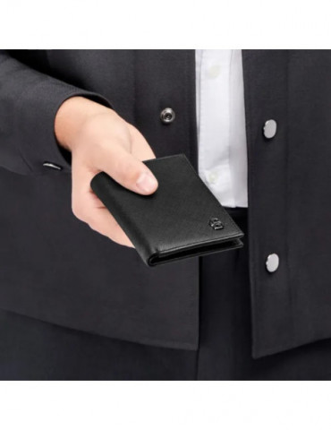 HUGO BOSS Porte-cartes Double Double B Saffiano Black